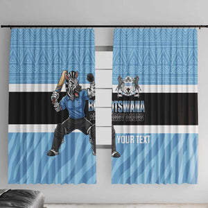 Afro Cricket Botswana Custom Window Curtain Go Baggy Blues Zebra Mascot - African Pride