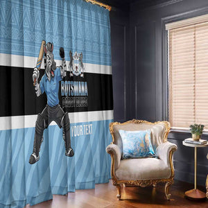 Afro Cricket Botswana Custom Window Curtain Go Baggy Blues Zebra Mascot - African Pride