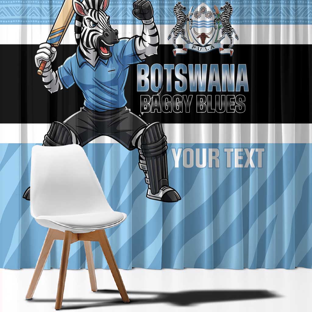Afro Cricket Botswana Custom Window Curtain Go Baggy Blues Zebra Mascot - African Pride