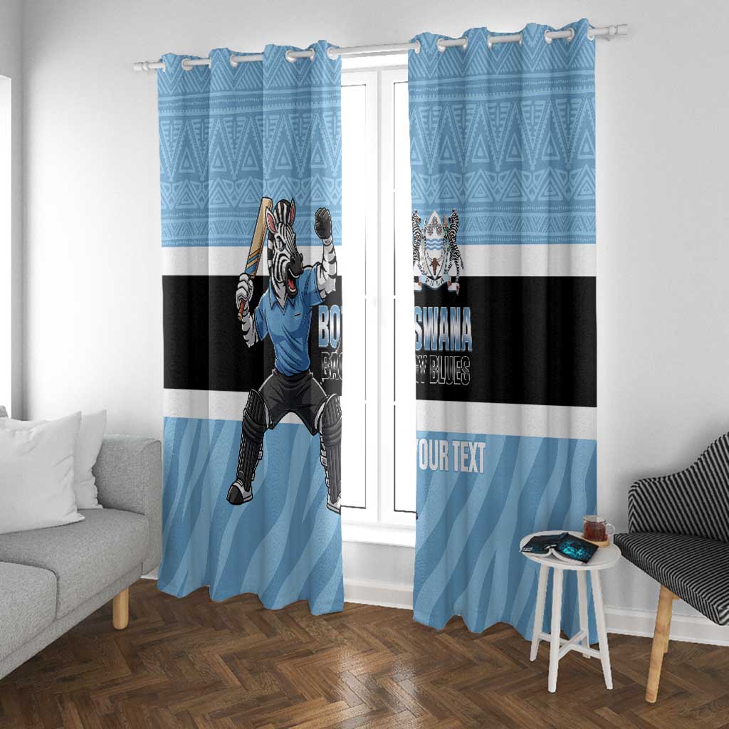Afro Cricket Botswana Custom Window Curtain Go Baggy Blues Zebra Mascot - African Pride
