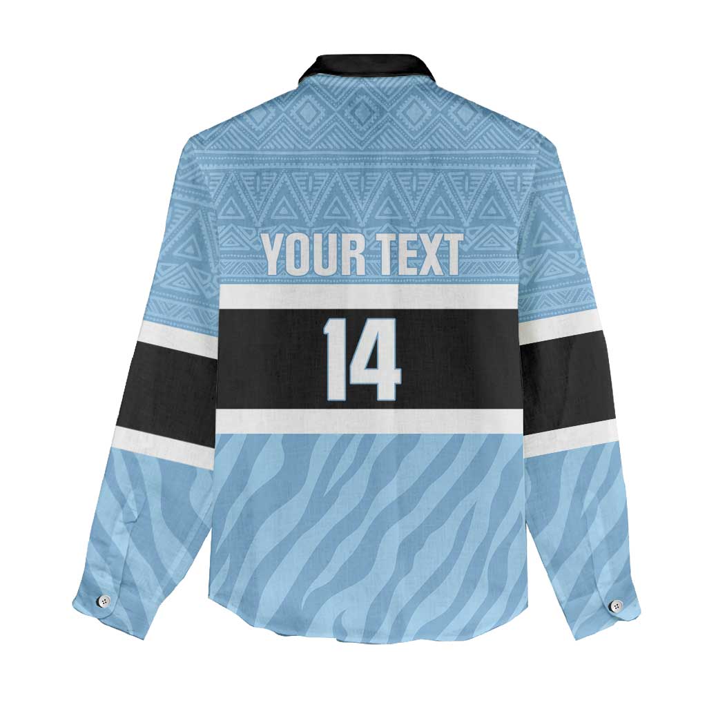 Afro Cricket Botswana Custom Women Casual Shirt Go Baggy Blues Zebra Mascot - African Pride