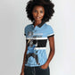 Afro Cricket Botswana Custom Women Polo Shirt Go Baggy Blues Zebra Mascot - African Pride