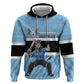 Afro Cricket Botswana Custom Zip Hoodie Go Baggy Blues Zebra Mascot - African Pride