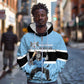 Afro Cricket Botswana Custom Zip Hoodie Go Baggy Blues Zebra Mascot - African Pride