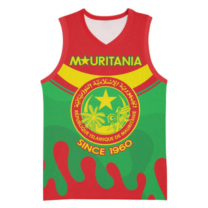 Personalized Mauritania Basketball Jersey Map Flag - Independence Day 1960 - African Pride
