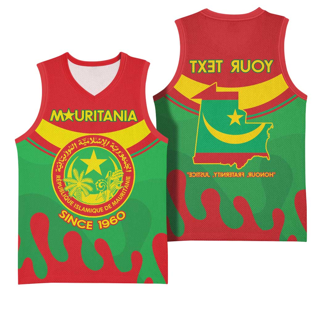 Personalized Mauritania Basketball Jersey Map Flag - Independence Day 1960 - African Pride