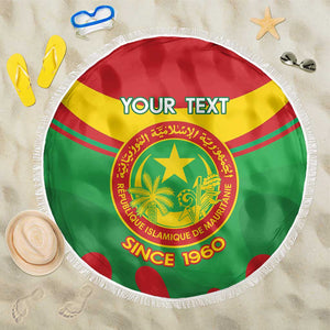 Personalized Mauritania Beach Blanket Map Flag - Independence Day 1960