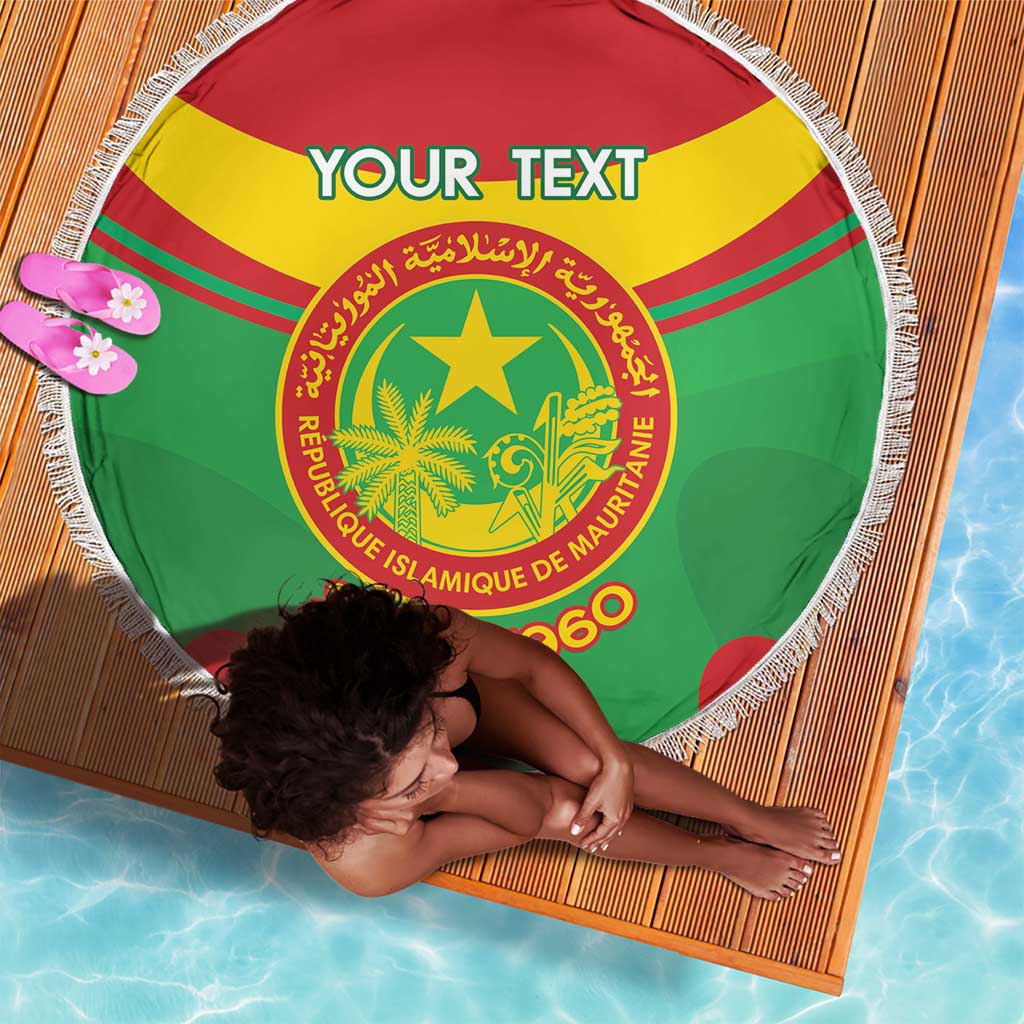 Personalized Mauritania Beach Blanket Map Flag - Independence Day 1960