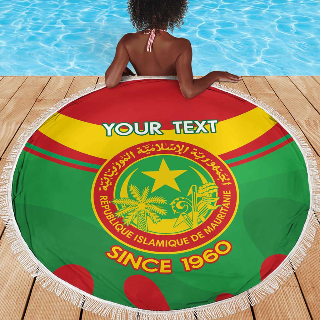 Personalized Mauritania Beach Blanket Map Flag - Independence Day 1960