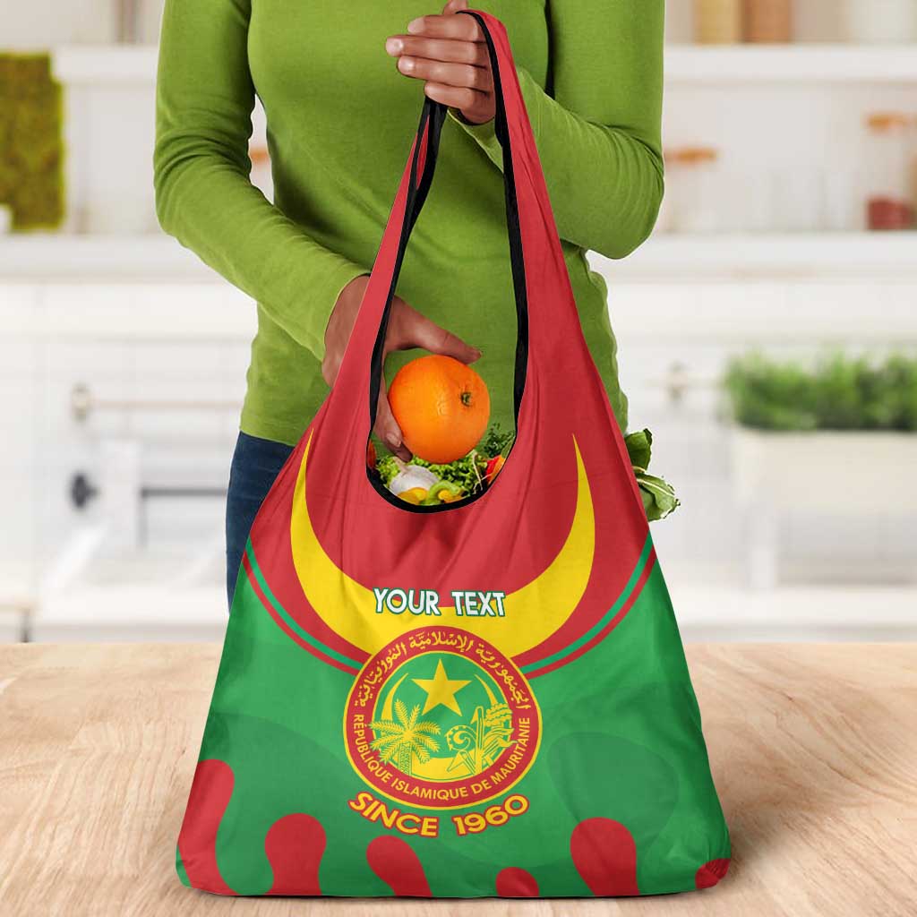 Personalized Mauritania Grocery Bag Map Flag - Independence Day 1960