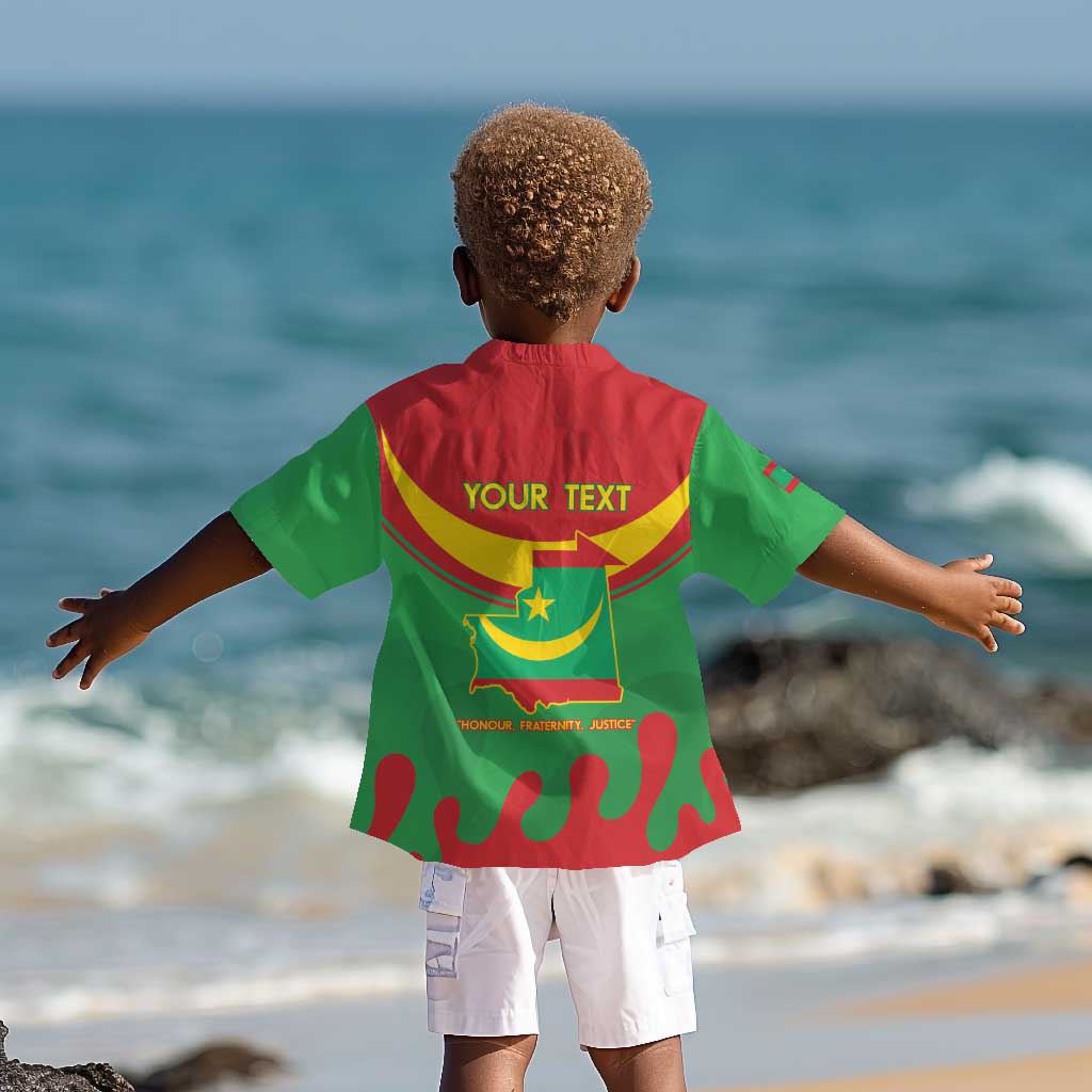 Personalized Mauritania Kid Hawaiian Shirt Map Flag - Independence Day 1960