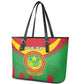 Personalized Mauritania Leather Tote Bag Map Flag - Independence Day 1960