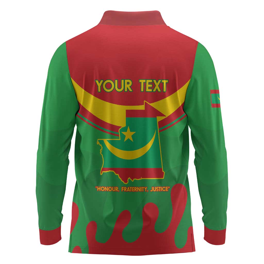 Personalized Mauritania Long Sleeve Polo Shirt Map Flag - Independence Day 1960