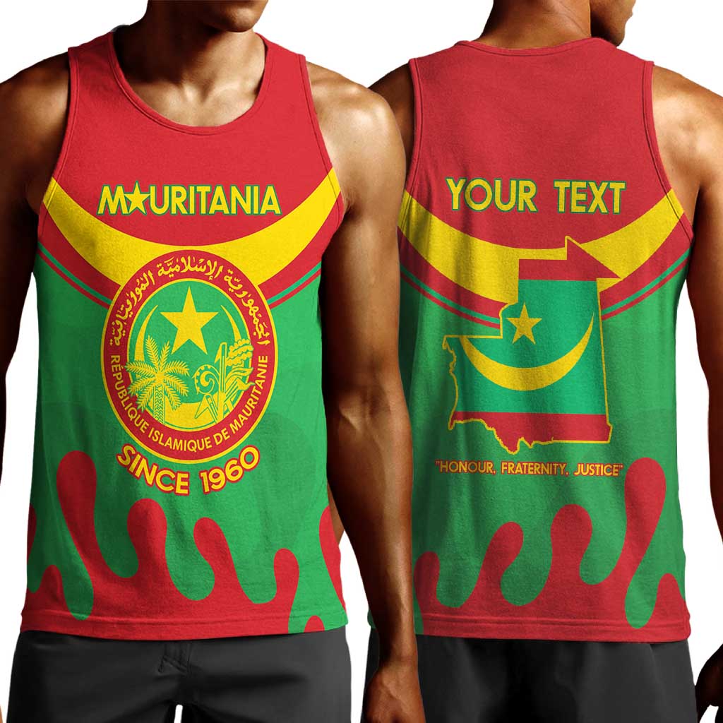 Personalized Mauritania Men Tank Top Map Flag - Independence Day 1960