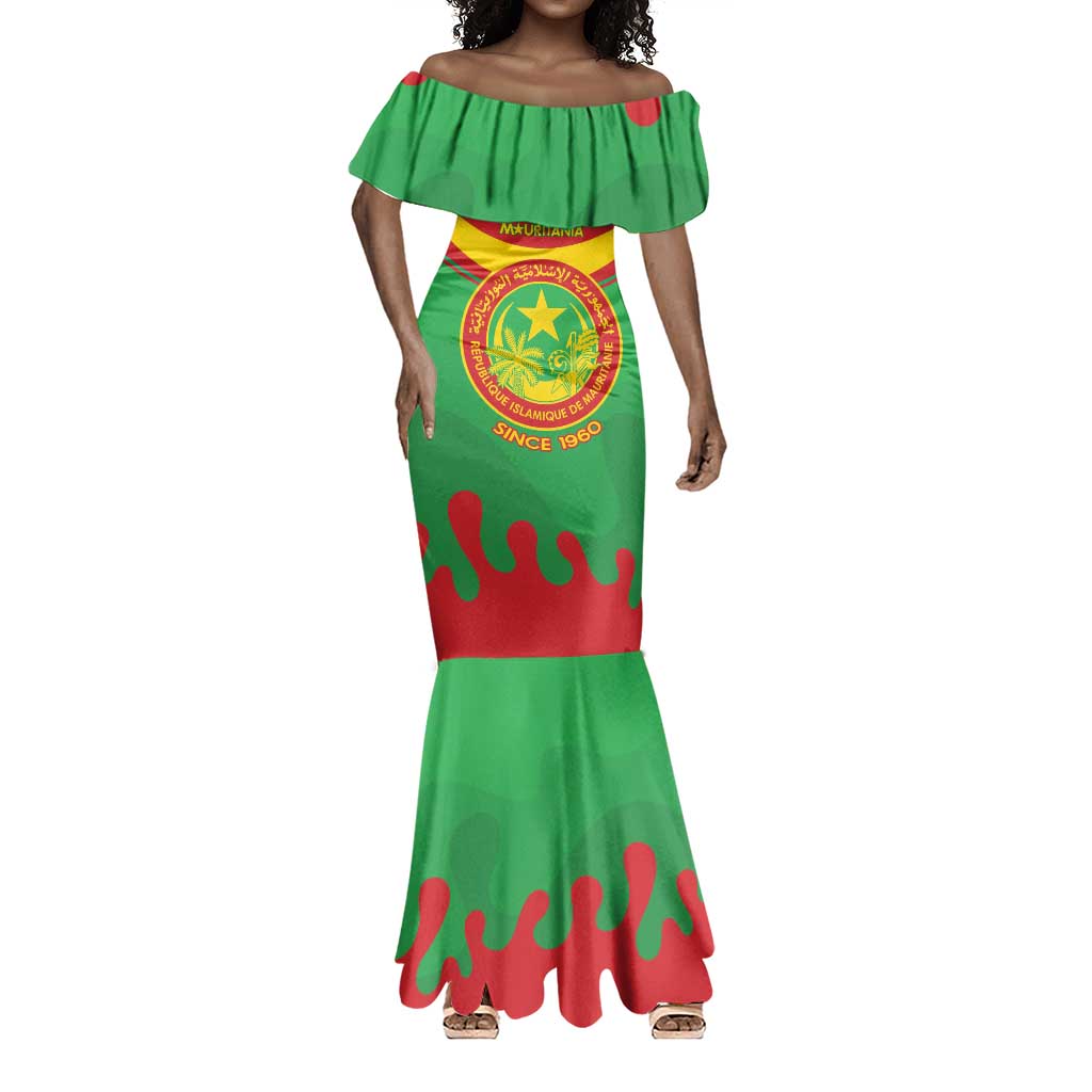 Personalized Mauritania Mermaid Dress Map Flag - Independence Day 1960