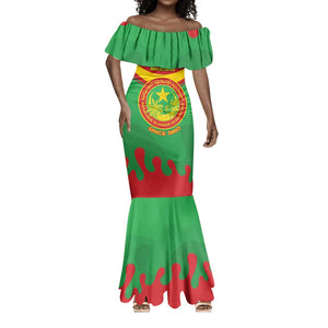 Personalized Mauritania Mermaid Dress Map Flag - Independence Day 1960