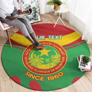 Personalized Mauritania Round Carpet Map Flag - Independence Day 1960