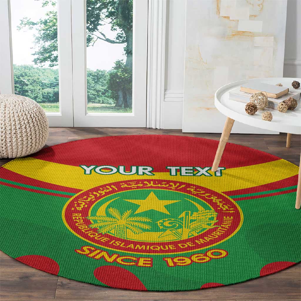 Personalized Mauritania Round Carpet Map Flag - Independence Day 1960