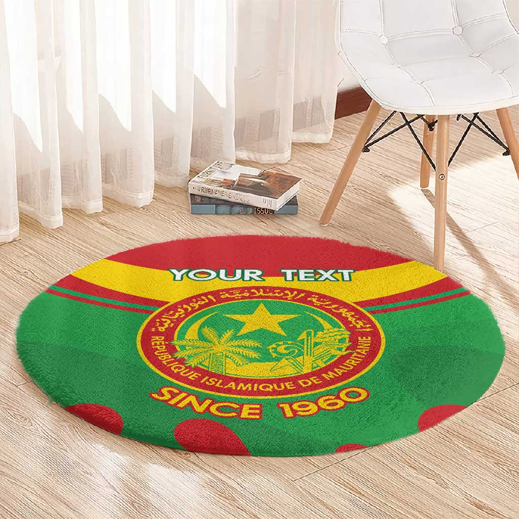 Personalized Mauritania Round Carpet Map Flag - Independence Day 1960