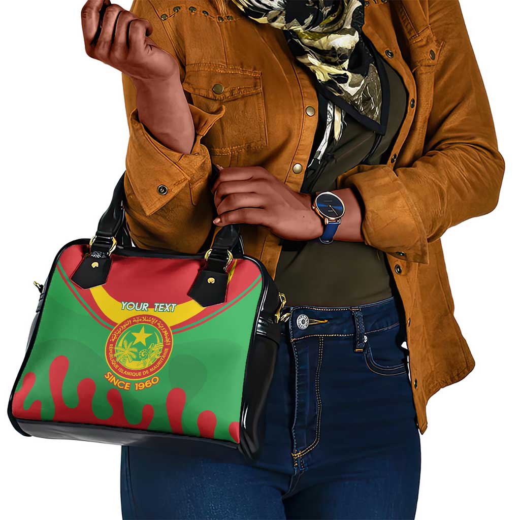 Personalized Mauritania Shoulder Handbag Map Flag - Independence Day 1960