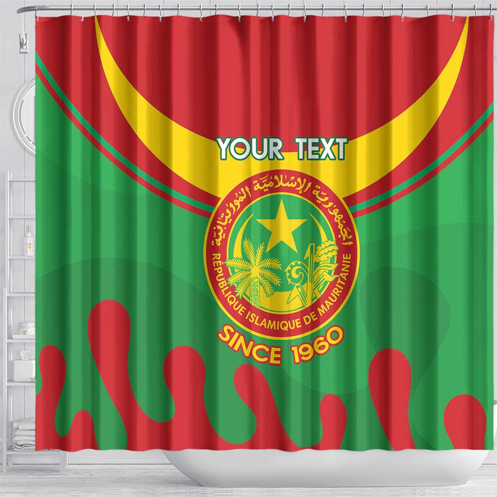 Personalized Mauritania Shower Curtain Map Flag - Independence Day 1960