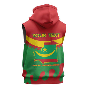 Personalized Mauritania Sleeveless Zip Hoodie Map Flag - Independence Day 1960 - African Pride