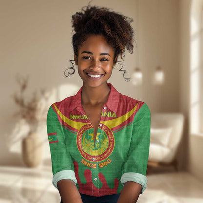 Personalized Mauritania Women Casual Shirt Map Flag - Independence Day 1960 LT14