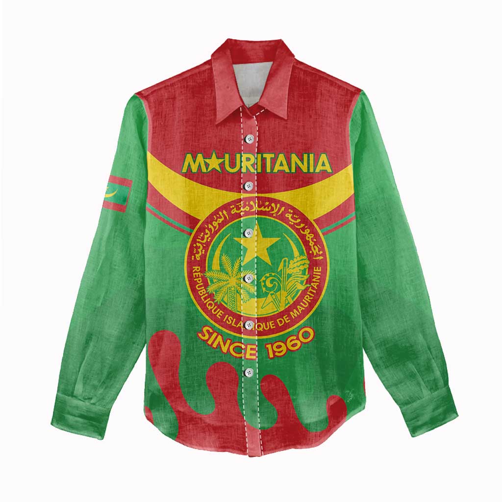 Personalized Mauritania Women Casual Shirt Map Flag - Independence Day 1960 LT14