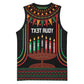 Personalized Afro-American Kwanzaa Basketball Jersey Kinara Candles African Pattern - African Pride