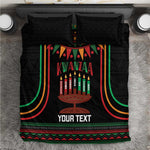 Personalized Afro-American Kwanzaa Bedding Set Kinara Candles African Pattern