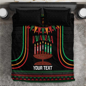Personalized Afro-American Kwanzaa Bedding Set Kinara Candles African Pattern