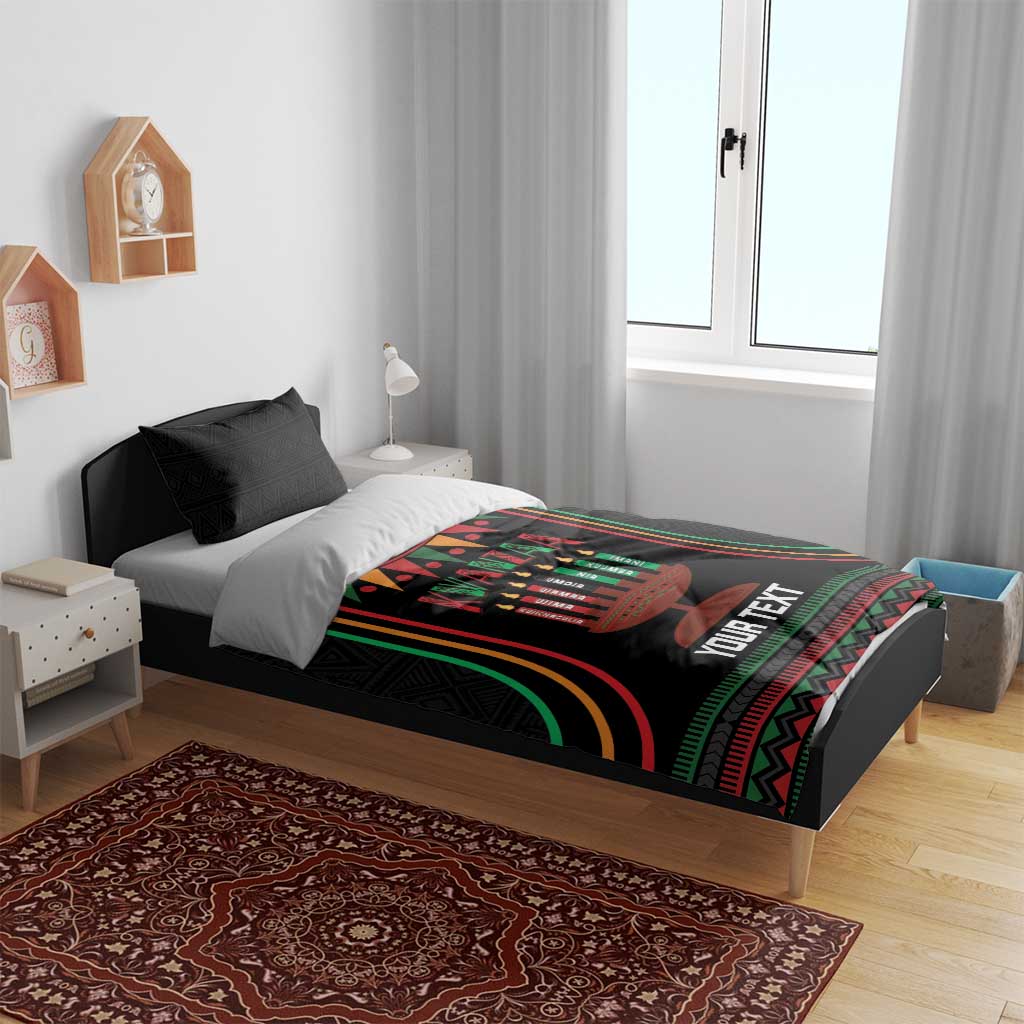 Personalized Afro-American Kwanzaa Bedding Set Kinara Candles African Pattern