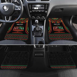 Personalized Afro-American Kwanzaa Car Mats Kinara Candles African Pattern