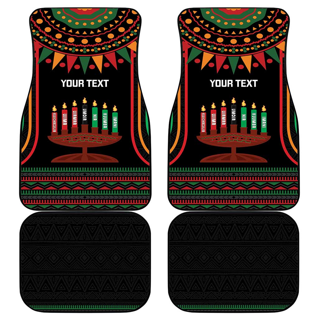 Personalized Afro-American Kwanzaa Car Mats Kinara Candles African Pattern
