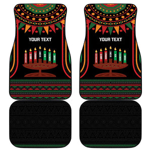 Personalized Afro-American Kwanzaa Car Mats Kinara Candles African Pattern