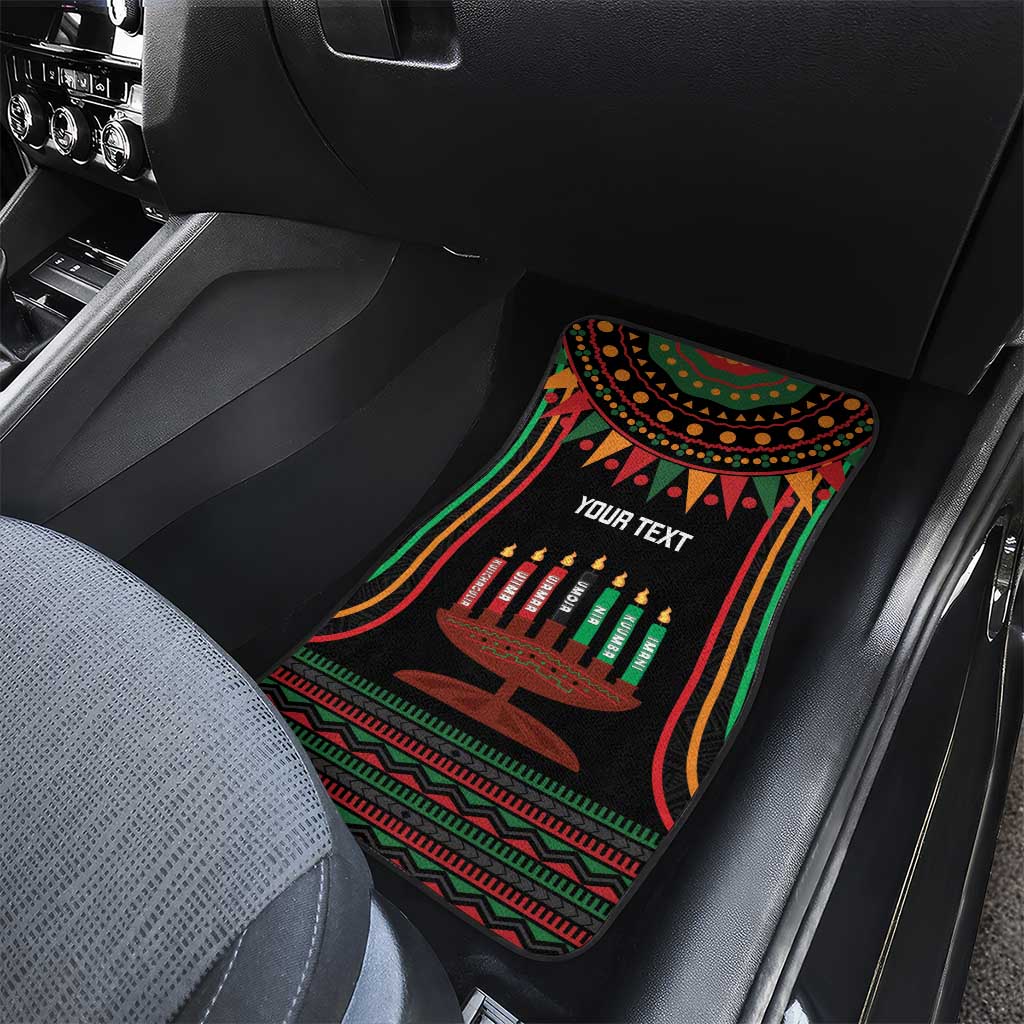 Personalized Afro-American Kwanzaa Car Mats Kinara Candles African Pattern