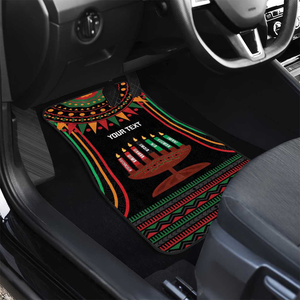 Personalized Afro-American Kwanzaa Car Mats Kinara Candles African Pattern