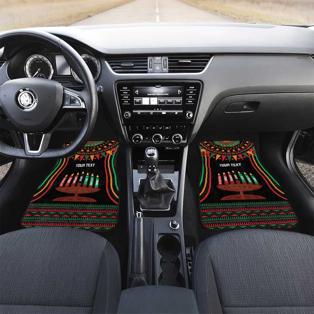 Personalized Afro-American Kwanzaa Car Mats Kinara Candles African Pattern