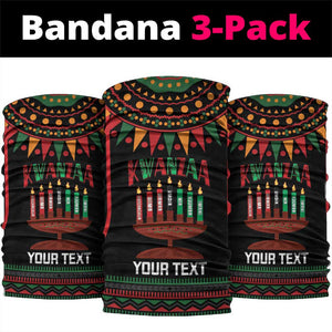 Personalized Afro-American Kwanzaa Neck Gaiter Kinara Candles African Pattern LT14