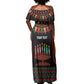 Personalized Afro-American Kwanzaa Off Shoulder Maxi Dress Kinara Candles African Pattern