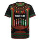 Personalized Afro-American Kwanzaa Rugby Jersey Kinara Candles African Pattern