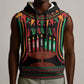 Personalized Afro-American Kwanzaa Sleeveless Hoodie Kinara Candles African Pattern - African Pride