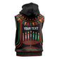 Personalized Afro-American Kwanzaa Sleeveless Zip Hoodie Kinara Candles African Pattern - African Pride