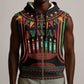 Personalized Afro-American Kwanzaa Sleeveless Zip Hoodie Kinara Candles African Pattern - African Pride