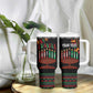 Personalized Afro-American Kwanzaa Tumbler With Handle Kinara Candles African Pattern