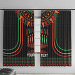 Personalized Afro-American Kwanzaa Window Curtain Kinara Candles African Pattern