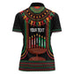 Personalized Afro-American Kwanzaa Women Polo Shirt Kinara Candles African Pattern