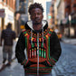 Personalized Afro-American Kwanzaa Zip Hoodie Kinara Candles African Pattern
