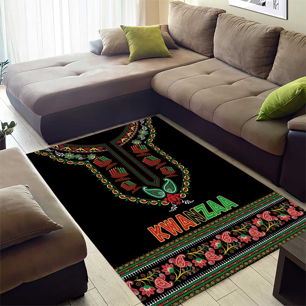 Afro-American Kwanzaa Area Rug Dashiki Mix Paisley Pattern