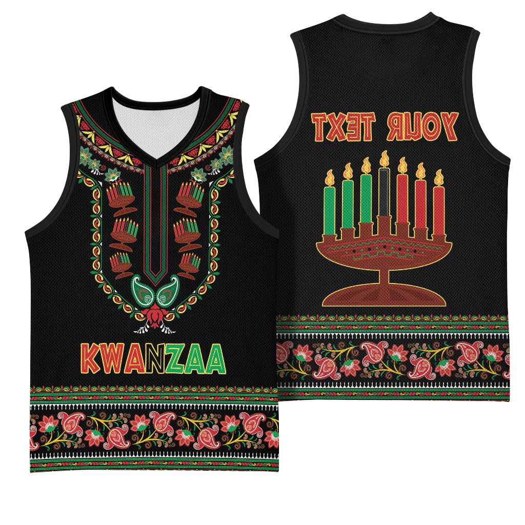 Personalized Afro-American Kwanzaa Basketball Jersey Dashiki Mix Paisley Pattern - African Pride